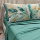 Lenzuola in Cotone, Completo Letto con Federe in Stampa Digitale Palmwater Ottanio