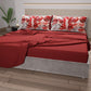 Draps en coton, Parure de lit avec taies d'oreiller en impression numérique Palmwater Rouge