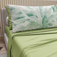Draps en Coton, Parure de Lit avec Taies d'Oreiller en Impression Digitale Palmwater Sauge