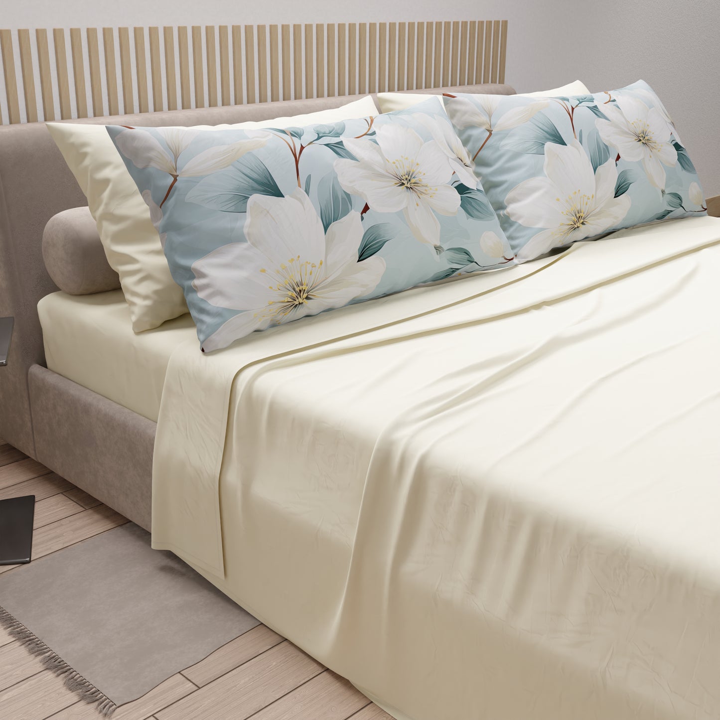 Cotton Sheets, Bed Set with Marble 01 Digital Print Pillowcases