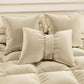 Coussin décoratif Noeud en velours 40x50 cm, coussin de canapé crème
