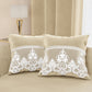 Coussins décoratifs en velours avec volant et dentelle rebrodée 2pcs, coussins de canapé crème par Sissy