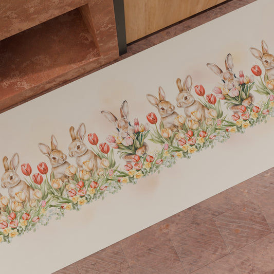 Tapis de cuisine antidérapant Pâques, couloir Pâques, lavable Tulipes