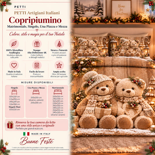 Copripiumini in Stampa Digitale Natalizi Orsetto 10
