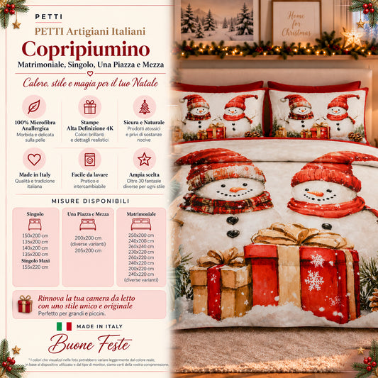 Copripiumini in Stampa Digitale Natalizi Pupazzo 01