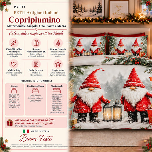Copripiumini in Stampa Digitale Natalizi Gnomo 02