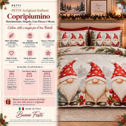 Copripiumini in Stampa Digitale Natalizi Gnomo 03