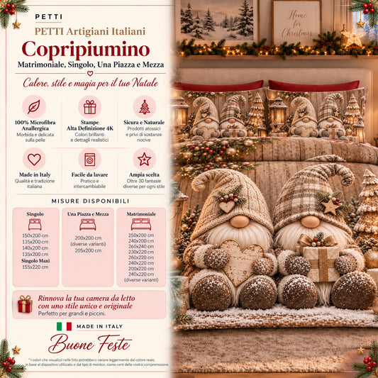 Copripiumini in Stampa Digitale Natalizi Gnomo 08