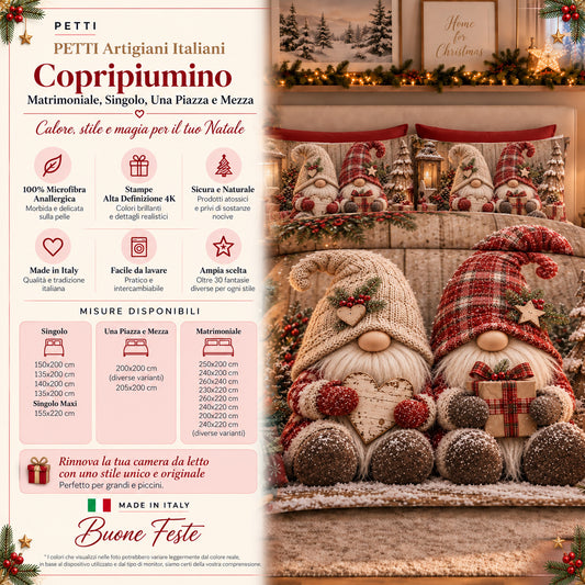 Copripiumini in Stampa Digitale Natalizi Gnomo 05
