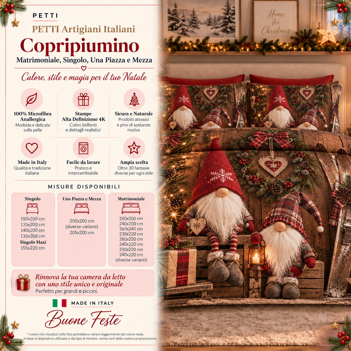 Copripiumini in Stampa Digitale Natalizi Gnomo 07
