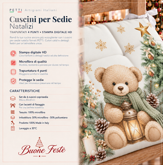 Cuscini per Sedie Natalizi Coprisedia Natalizi Teddy Gold