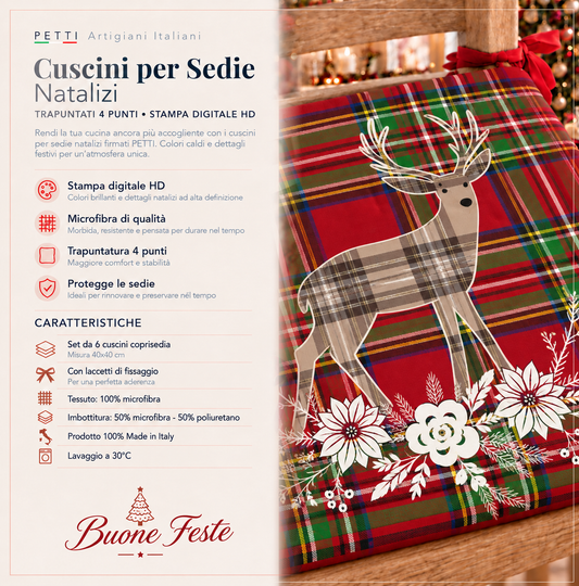Cuscini per Sedie Natalizi Coprisedia Natalizi Renna Beige