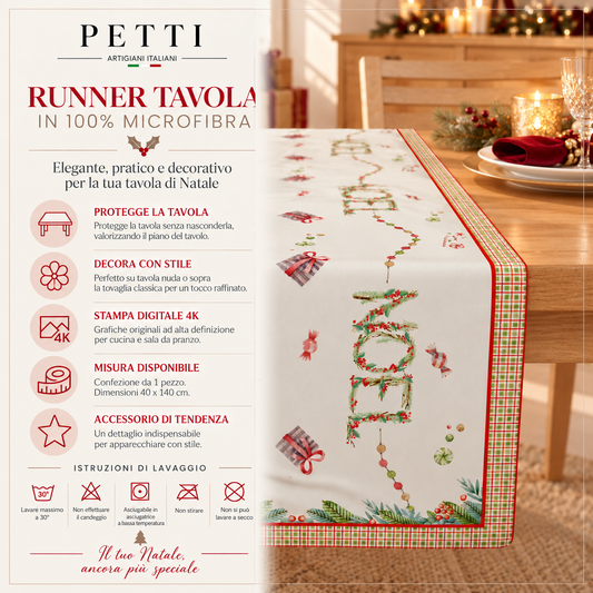 Runner Natalizi, Runner Tavola Natalizio, Tovaglia Runner Natalizia, Runner Cucina Noel