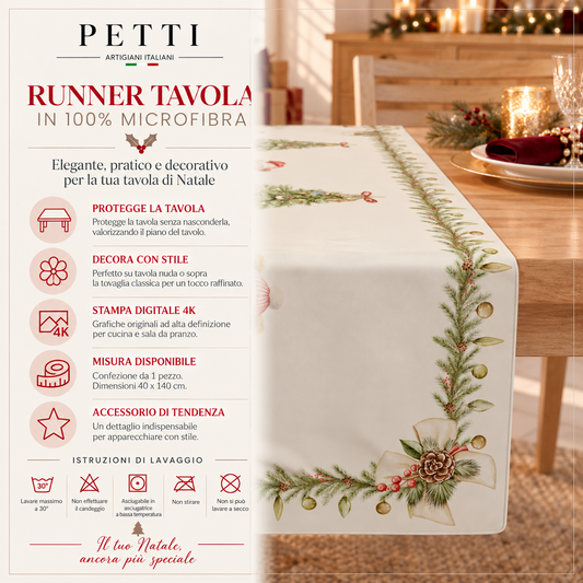 Runner Natalizi, Runner Tavola Natalizio, Tovaglia Runner Natalizia, Runner Cucina Xmas Bears
