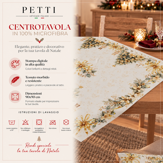 Centrotavola Natalizio per Cucina in Stampa Digitale Xmas Gold