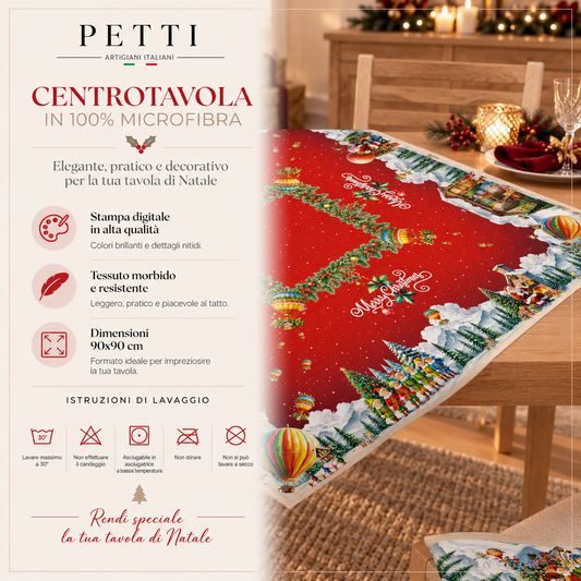 Centrotavola Natalizio per Cucina in Stampa Digitale Santa Village