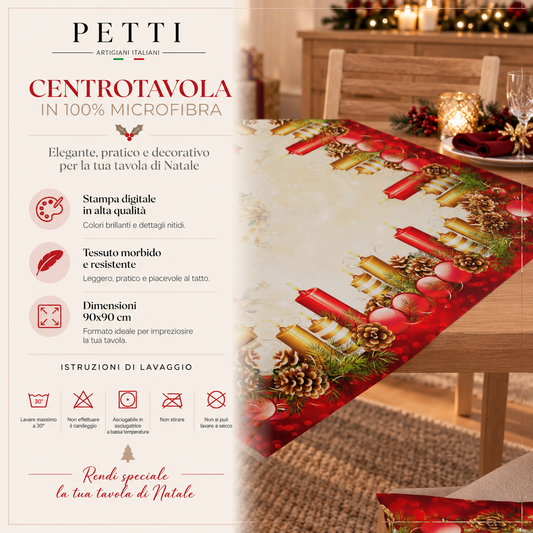 Centrotavola Natalizio per Cucina in Stampa Digitale Candele