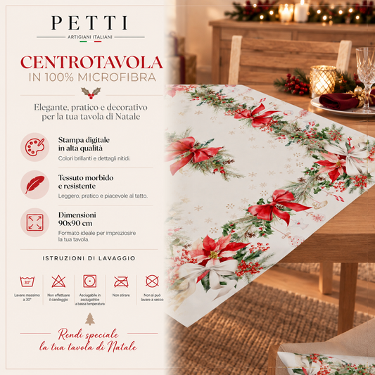 Centrotavola Natalizio per Cucina in Stampa Digitale Ghirlanda Natale