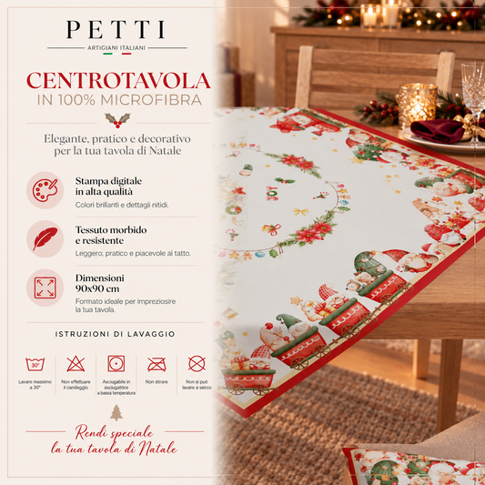 Centrotavola Natalizio per Cucina in Stampa Digitale Gnomo