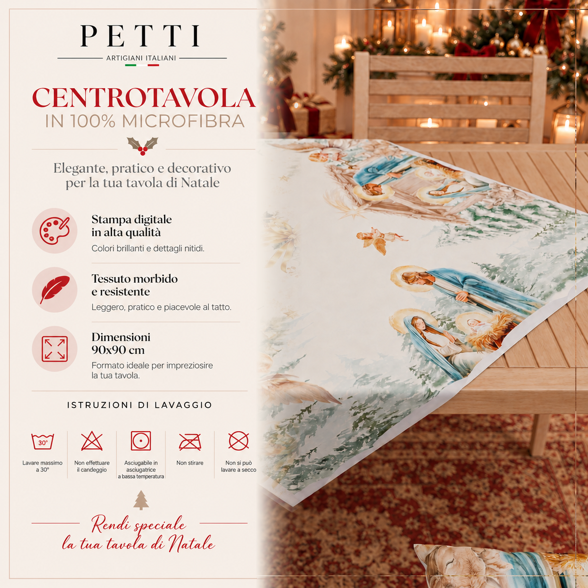 Centrotavola Natalizio per Cucina in Stampa Digitale Miracolo