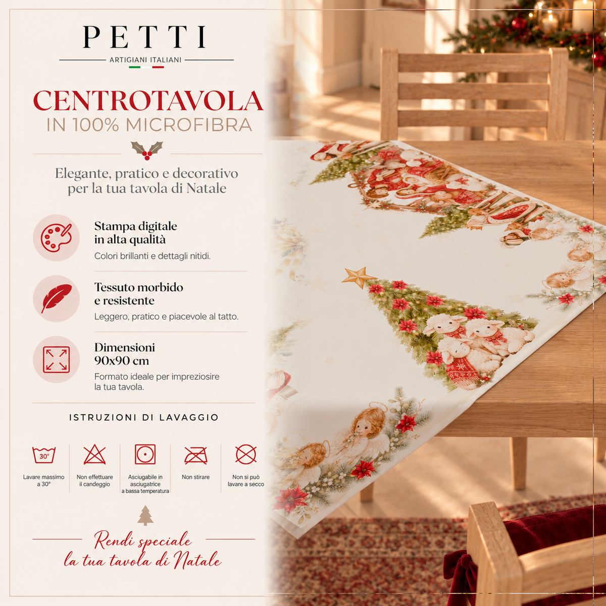 Centrotavola Natalizio per Cucina in Stampa Digitale Jesus 02