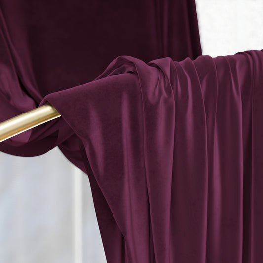 Tenda a Pannello in Velluto per Interni con Anelli, 140x280 cm, Prugna