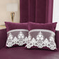 Coussins décoratifs en velours avec volant et dentelle rebrodée 2pcs, coussins de canapé prune par Sissy