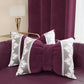 Cuscino Arredo Fiocco in Velluto e Balza con Pizzo Rebrodè 40x50 cm, Cuscino divano Prugna By Sissy