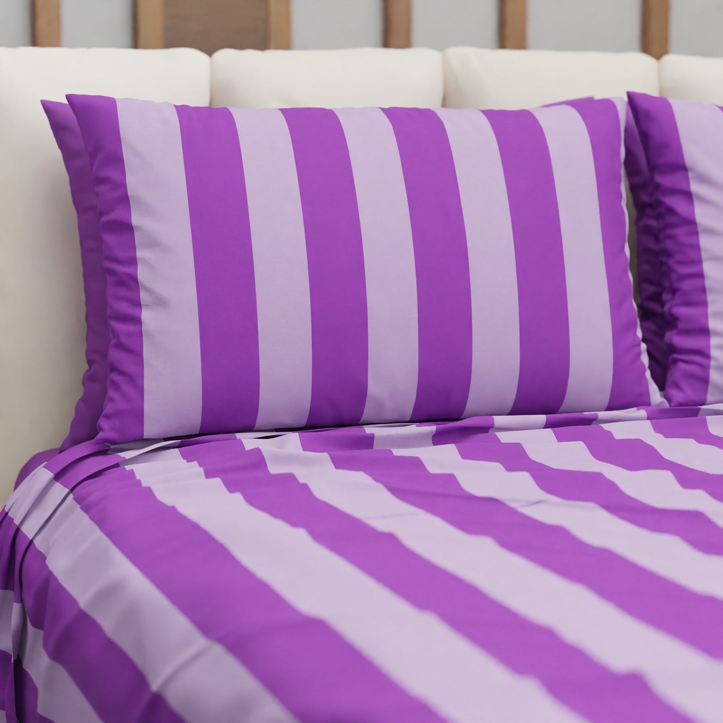 Copriletto Estivo, Coperta Leggera, con Federe Le Righe Viola/Lilla