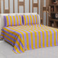 Copriletto Estivo, Coperta Leggera, con Federe Le Righe Arancione/Lilla