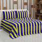 Lenzuolo Copriletto e Federe in Microfibra Righe Giallo/Blu Elettrico.