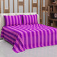 Lenzuolo Copriletto e Federe in Microfibra Righe Fucsia/Viola.