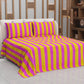 Copriletto Estivo, Coperta Leggera, con Federe Le Righe Arancione/Fucsia
