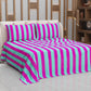 Lenzuolo Copriletto e Federe in Microfibra Righe Fucsia/Celeste.