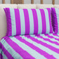 Copriletto Estivo, Coperta Leggera, con Federe Le Righe Viola/Celeste