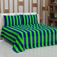 Copriletto Estivo, Coperta Leggera, con Federe Le Righe Verde Fluo/Blu Notte