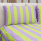 Copriletto Estivo, Coperta Leggera, con Federe Le Righe Verde Chiaro/Lilla