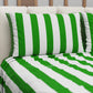 Copriletto Estivo, Coperta Leggera, con Federe Le Righe Bianco/Verde Scuro