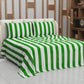 Copriletto Estivo, Coperta Leggera, con Federe Le Righe Bianco/Verde Scuro