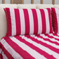 Copriletto Estivo, Coperta Leggera, con Federe Le Righe Rosa/Bordeaux