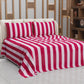 Copriletto Estivo, Coperta Leggera, con Federe Le Righe Rosa/Bordeaux