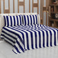 Copriletto Estivo, Coperta Leggera, con Federe Le Righe Bianco/Blu Notte
