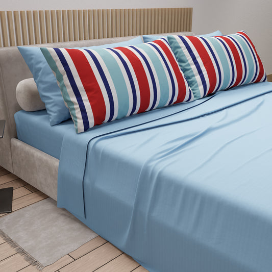 Lenzuola in Cotone, Completo Letto con Federe in Stampa Digitale Mille Righe 27.