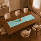 Runner da tavola effetto velluto Tiffany, 55 × 150 cm — vista dall’alto