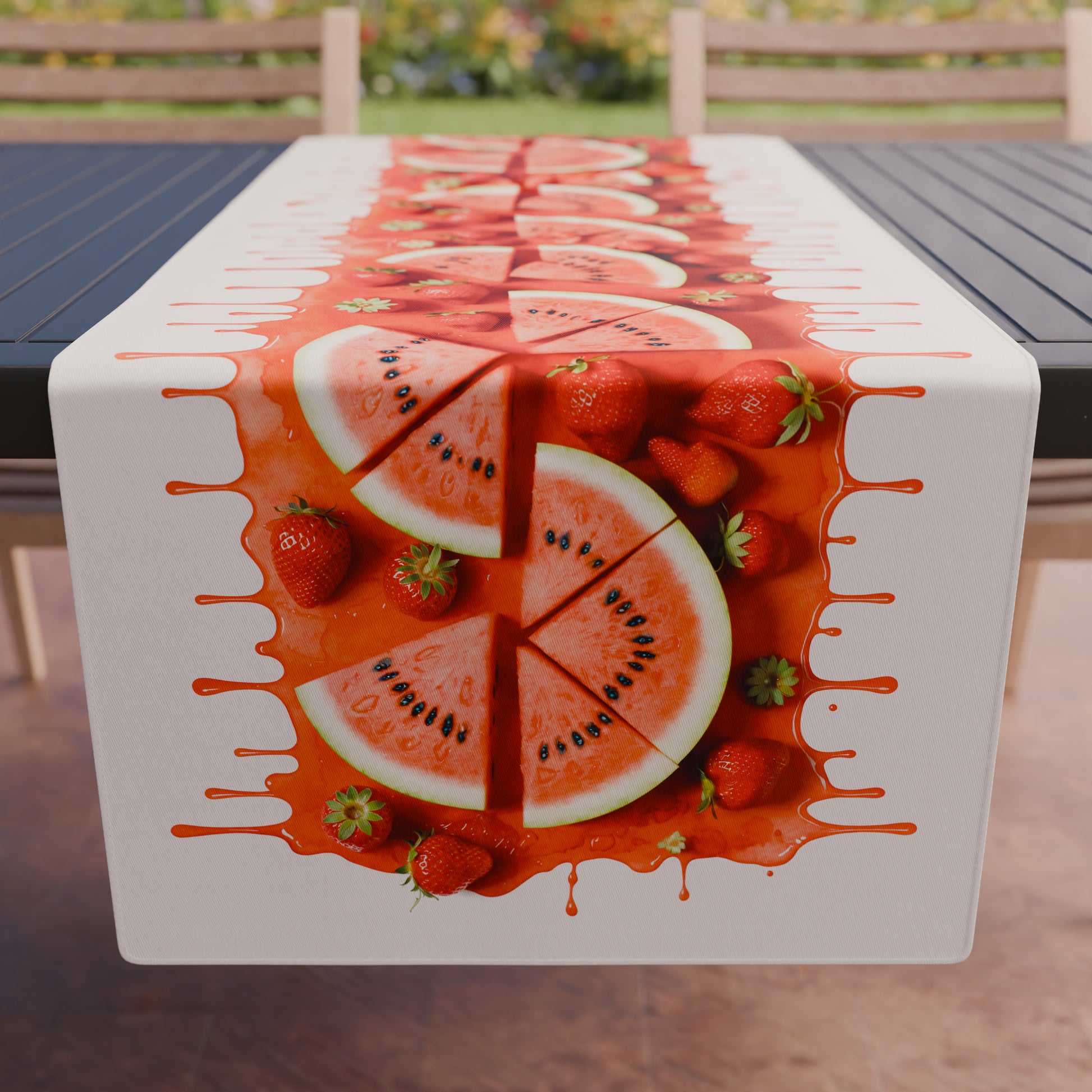Promo Cucina Fruit Melone e Fragola Tovaglia in Stampa Digitale + Tovaglia Trasparente + Runner in Omaggio.
