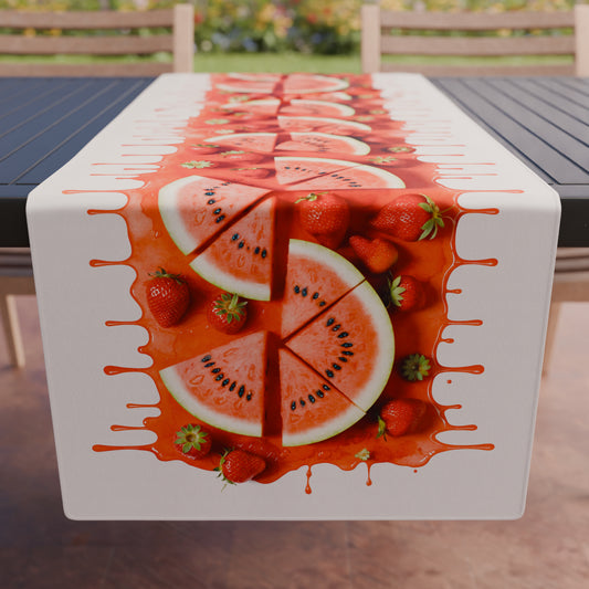 Promo Cucina Fruit Melone e Fragola Tovaglia in Stampa Digitale + Tovaglia Trasparente + Runner in Omaggio.