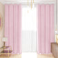 Rideau à Panneau en Velours pour Intérieur avec Anneaux, 140x280 cm, Rose