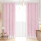 Tenda a Pannello in Velluto per Interni con Anelli e Pizzo Rebrodè, 140x280 cm, Rosa by Sissy