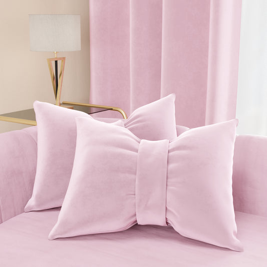 Cuscino Arredo Fiocco Velluto Rosa 40x50 cm Divano Made in Italy | PETTI