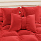 Coussin décoratif Noeud en velours 40x50 cm, coussin de canapé rouge